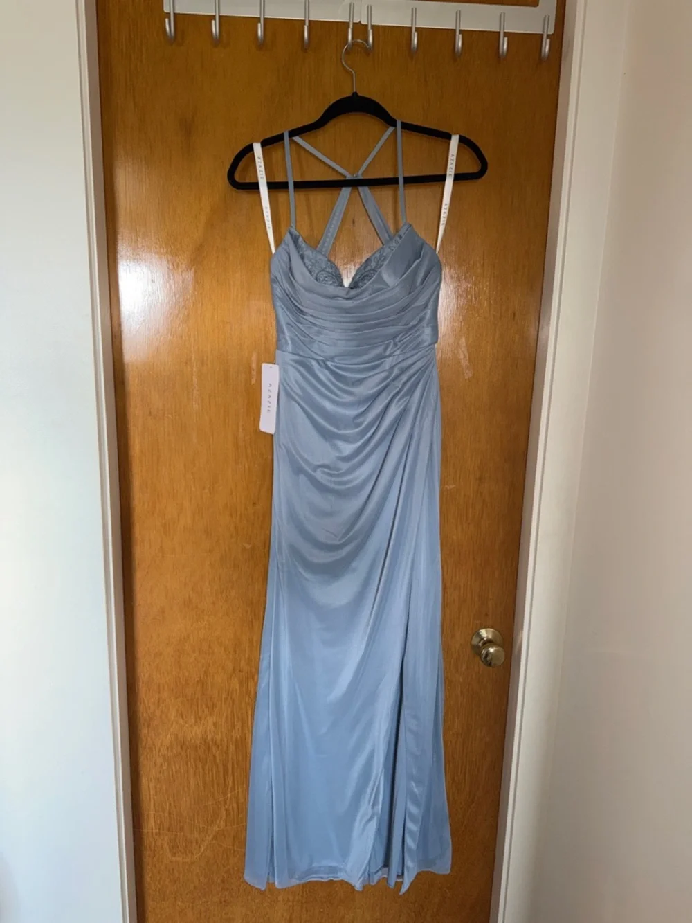 Azazie Ashana Dress in Dusty Blue - Picture 1 of 7